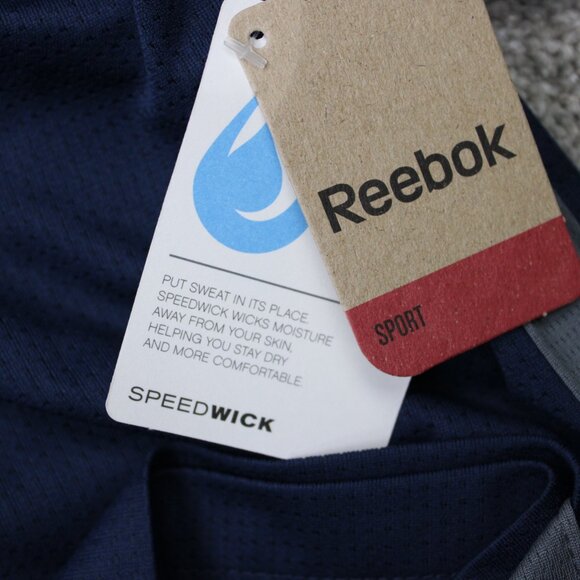 Reebok Sport Shorts NWT Mens 5XL XXXXXL Blue Speedwick Drawstring Polyester - Picture 6 of 14